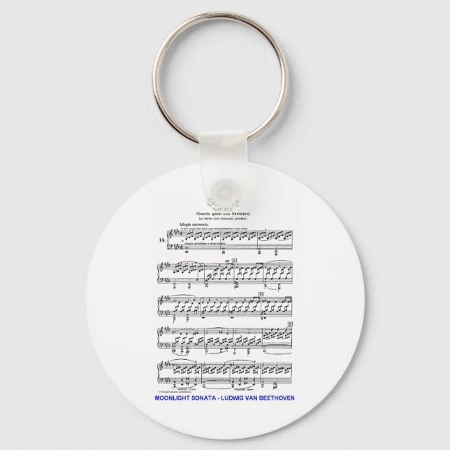 Moonlight-Sonata-Ludwig-Beethoven Key Ring (Front)