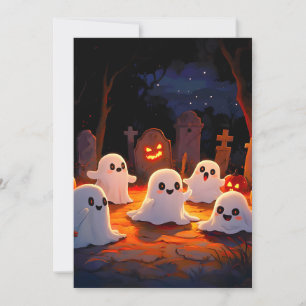 Moonlight Spooky Ghost Tales Holiday Card