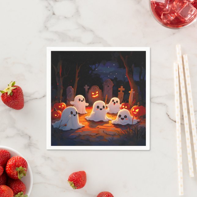 Moonlight Spooky Ghost Tales Napkin (Insitu)