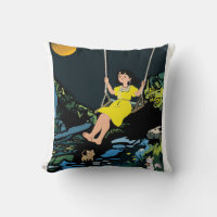 Moonlight Swing Dream" – Whimsical Girl on a Swing