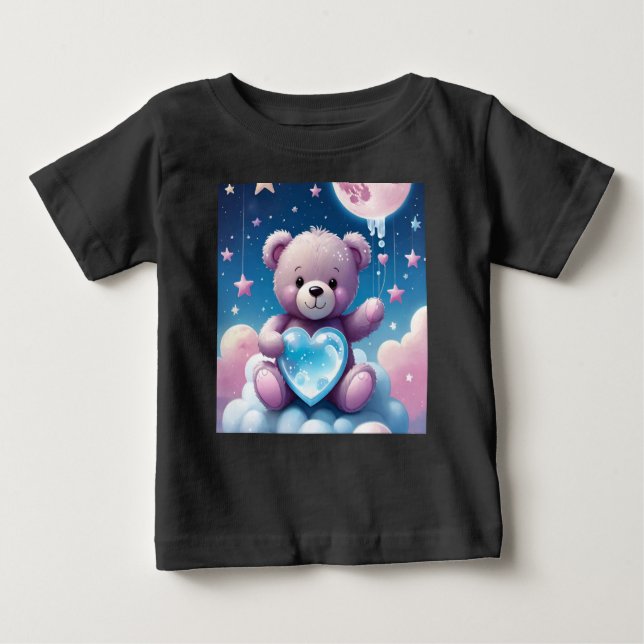 Moonlight Teddy – Dreamy Nights Baby T-Shirt (Front)