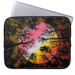Moonlight Through Dense Forest – Colourful Surreal Laptop Sleeve