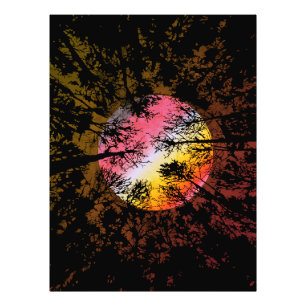 Moonlight Through Dense Forest – Colourful Surreal Photo Print