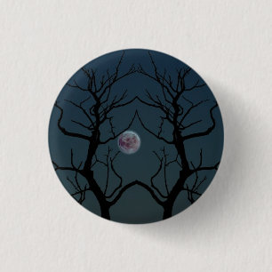 Moonlight Tree Silhouette 3 Cm Round Badge