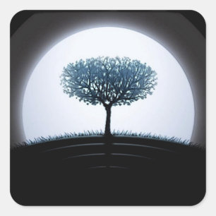 MOONLIGHT TREE SQUARE STICKER