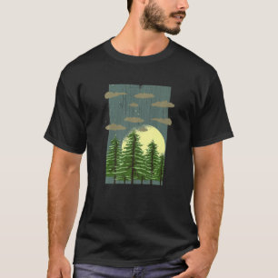 Moonlight Trees Outdoor Full Moon Wildlife Forest T-Shirt