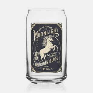 Moonlight Unicorn Blood Halloween Party Vintage Can Glass
