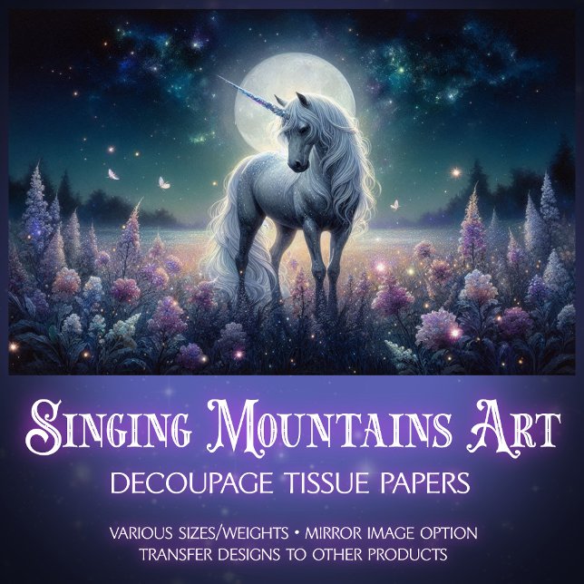 Moonlight Unicorn Dreams Decoupage  Tissue Paper (Creator Uploaded)