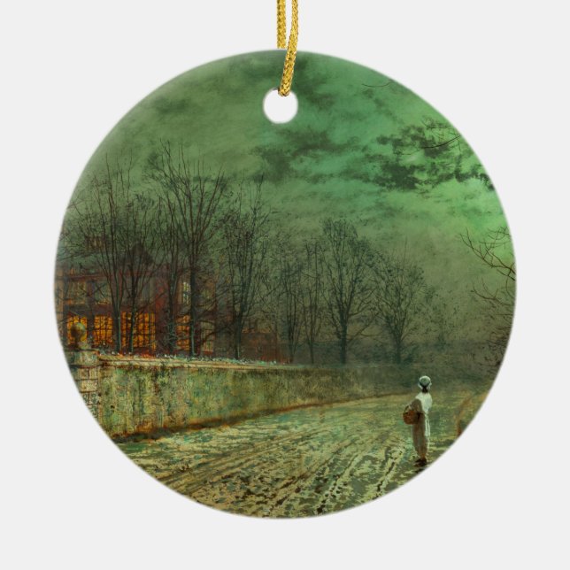 Moonlight Walk  Ceramic Ornament (Front)