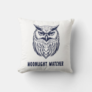Moonlight Watcher – Mystical Owl Throw Pillow