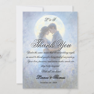 Moonlight Wedding Celestial Love Night Sky Theme Thank You Card