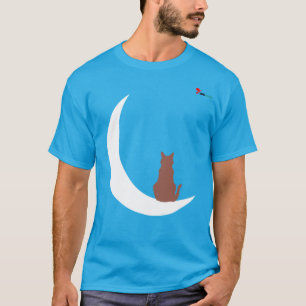 "Moonlight Whiskers" Minimalist Cat Silhouette on T-Shirt