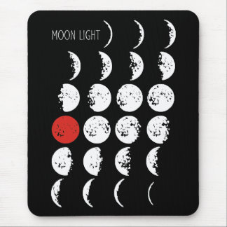MOONLIGHT white & red + your ideas Mouse Pad