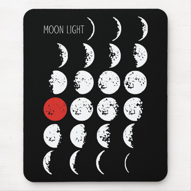 MOONLIGHT white & red + your ideas Mouse Pad (Front)