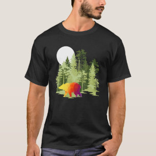 Moonlight Wildlife Forest Animal Nature Trees Griz T-Shirt