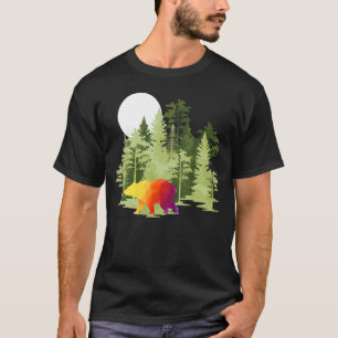 Moonlight Wildlife Forest Animal Nature Trees Griz T-Shirt