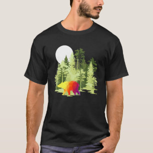 Moonlight Wildlife Forest Animal Nature Trees Griz T-Shirt
