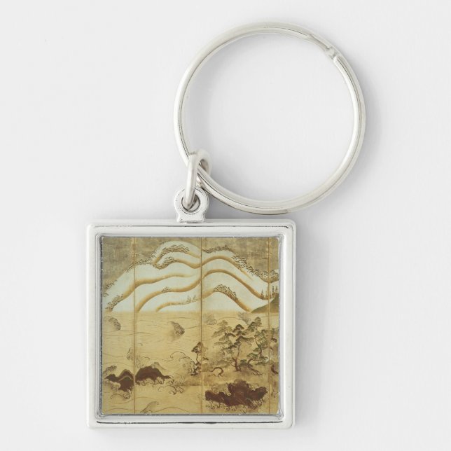 Moonlight Winter Landscape Key Ring (Front)