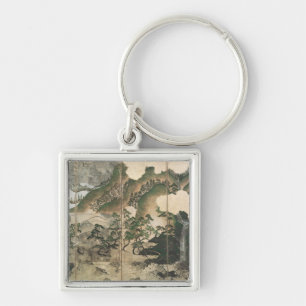Moonlight Winter Landscape Key Ring