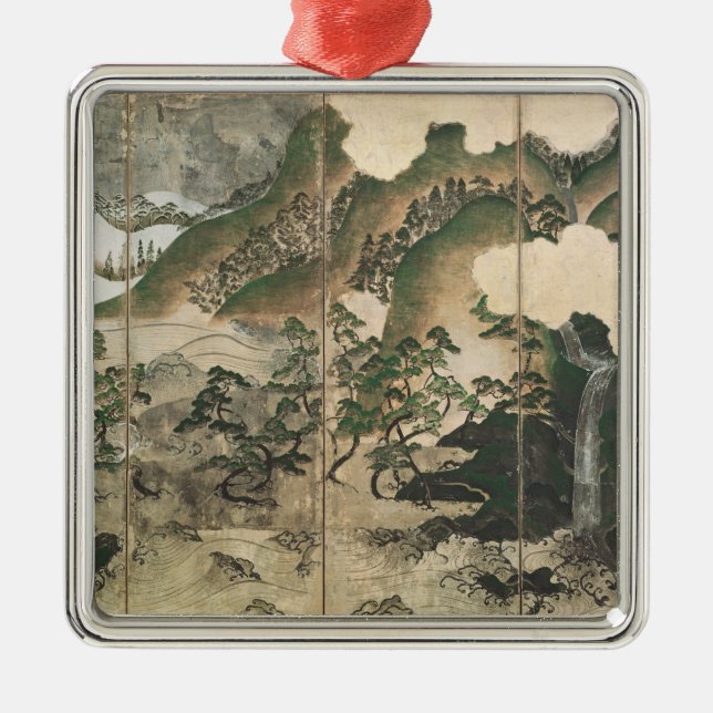 Moonlight Winter Landscape Metal Tree Decoration (Front)