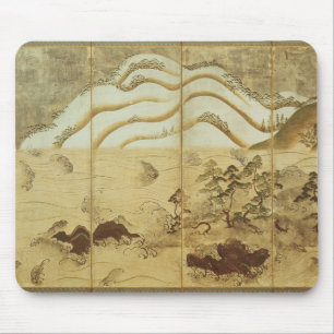 Moonlight Winter Landscape Mouse Pad