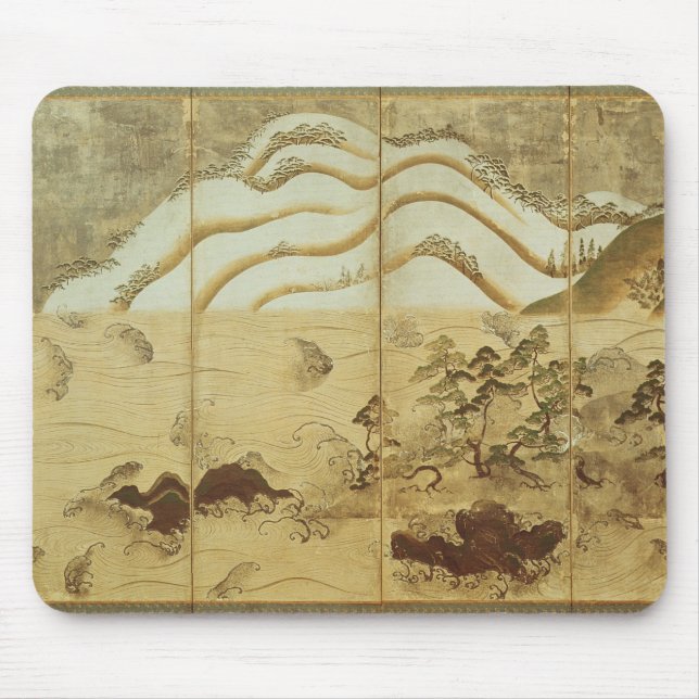 Moonlight Winter Landscape Mouse Pad (Front)