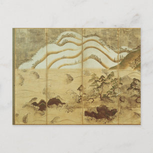 Moonlight Winter Landscape Postcard