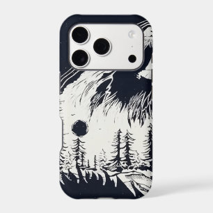 Moonlight Winter Wolf Pine Tree Forest