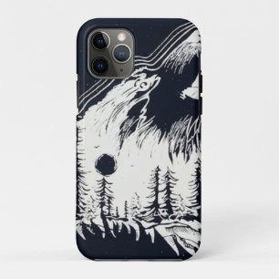 Moonlight Winter Wolf Pine Tree Forest iPhone 11 Pro Case