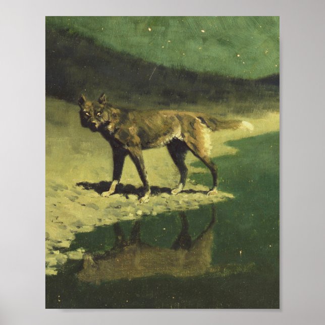 Moonlight Wolf By Frederic Remington 1909 Poster (Front)