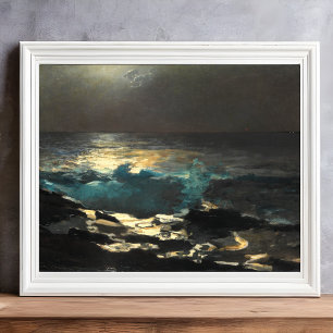 Moonlight, Wood Island Light by Winslow Homer.  Photo Print