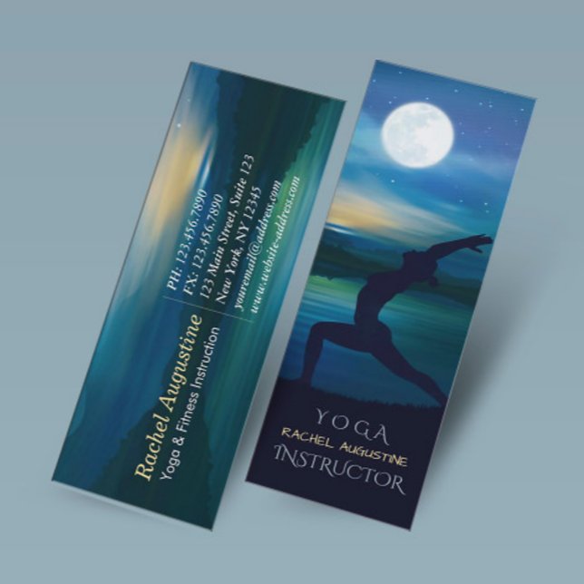 Moonlight Yoga Meditation Crescent moon Salutation Mini Business Card (Creator Uploaded)