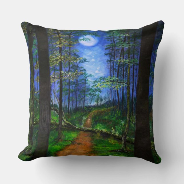 Moonlit Abandon Original Art Accent Pillow (Front)