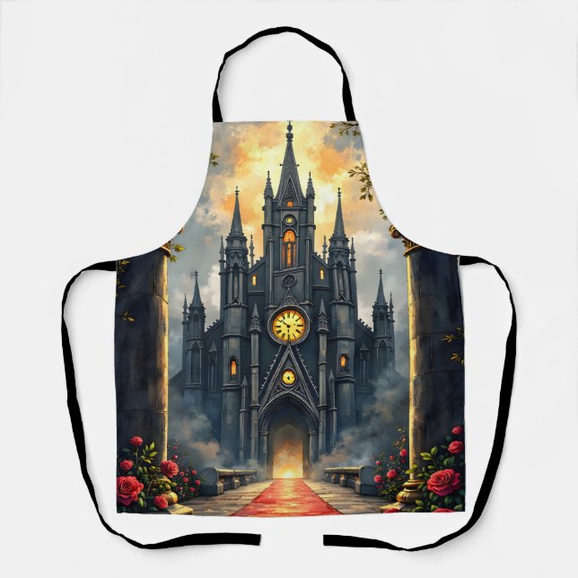 Moonlit Aisle of Eternal Vows –Gothic Wedding Gate Apron (Front)