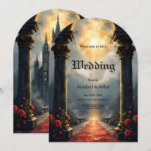 Moonlit Aisle of Eternal Vows –Gothic Wedding Gate Invitation