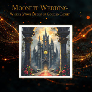 Moonlit Aisle of Eternal Vows –Gothic Wedding Gate Napkin