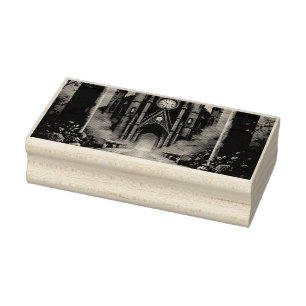 Moonlit Aisle of Eternal Vows –Gothic Wedding Gate Rubber Stamp