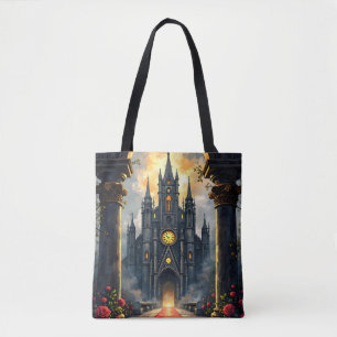 Moonlit Aisle of Eternal Vows –Gothic Wedding Gate Tote Bag