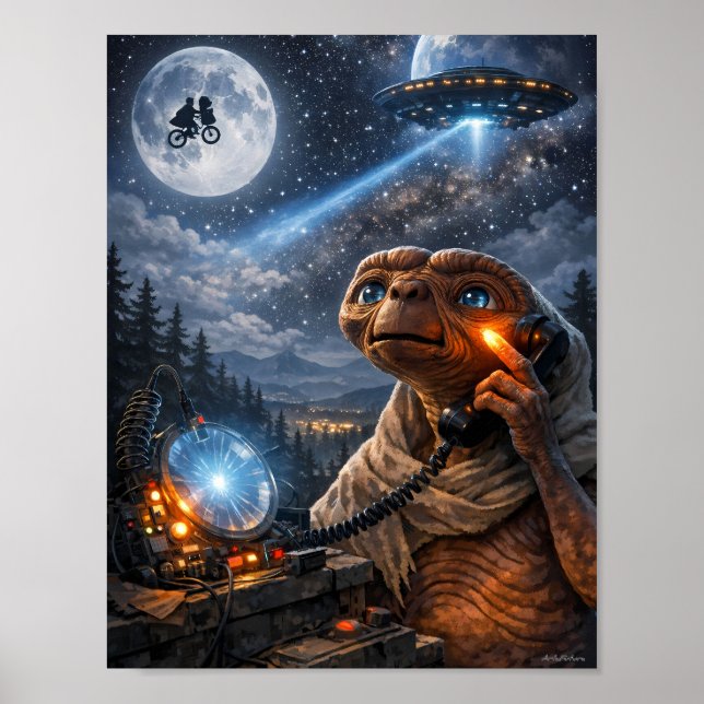 Moonlit Alien Call Sci-Fi Dream PosterMoonlit Alie Poster (Front)