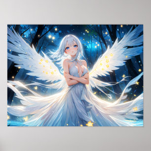 Moonlit Angel of Twilight Poster