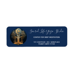 Moonlit Ascension Tree of Life Design Return Address Label