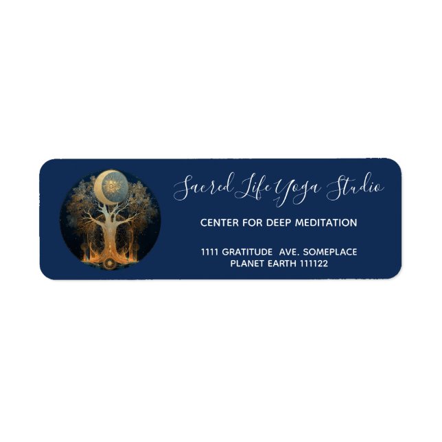 Moonlit Ascension | Tree of Life Design Return Address Label (Front)