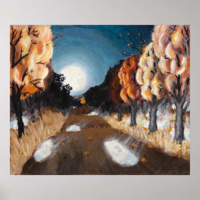 Moonlit Autumn Night: 24x20 Poster (Front)