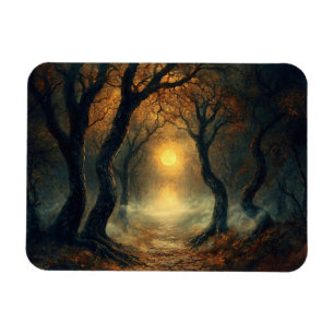 Moonlit Autumn Path Magnet