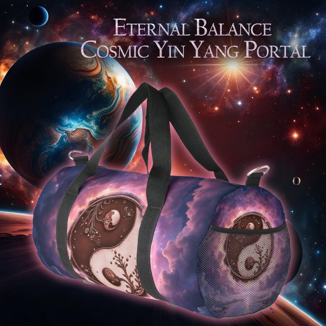 Moonlit Balance – Yin Yang of Eternal Light.  Duffle Bag (Creator Uploaded)