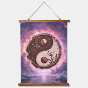 Moonlit Balance – Yin Yang of Eternal Light.  Hanging Tapestry
