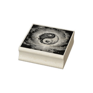 Moonlit Balance – Yin Yang of Eternal Light.  Rubber Stamp