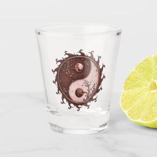 Moonlit Balance – Yin Yang of Eternal Light.  Shot Glass