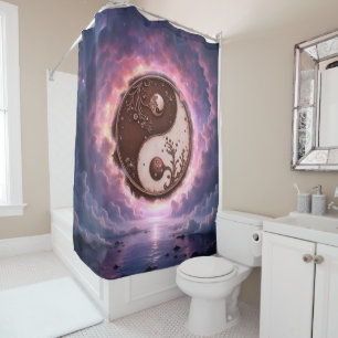 Moonlit Balance – Yin Yang of Eternal Light. Shower Curtain