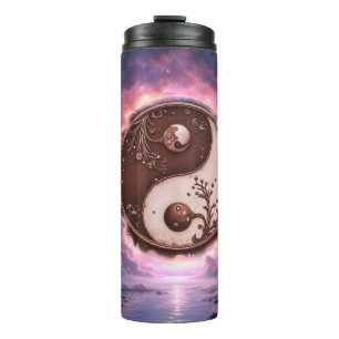 Moonlit Balance – Yin Yang of Eternal Light. Thermal Tumbler